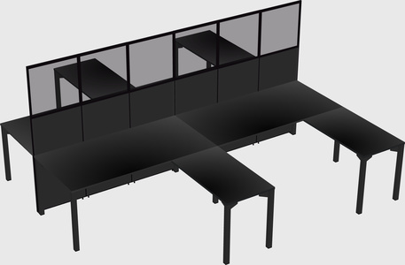 Shared l-shape cubicle