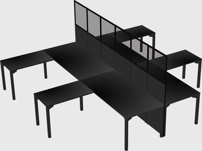 Shared l-shape cubicle