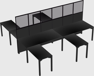 Shared l-shape cubicle