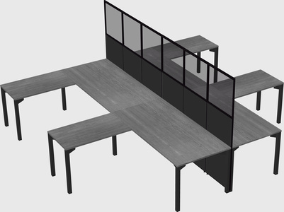 Shared l-shape cubicle