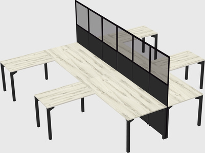 Shared l-shape cubicle