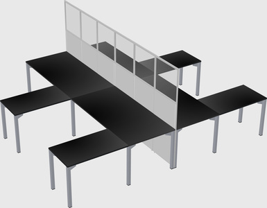 Shared l-shape cubicle