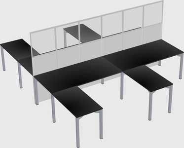 Shared l-shape cubicle
