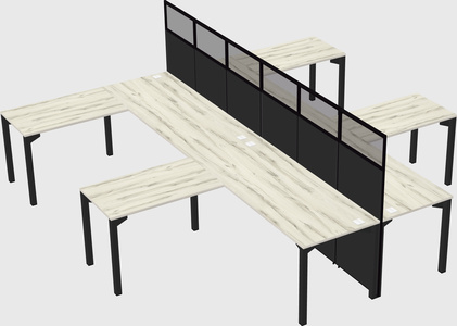 Shared l-shape cubicle