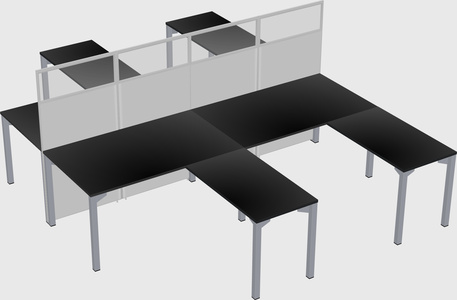 Shared l-shape cubicle
