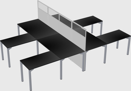 Shared l-shape cubicle