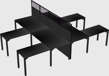 Shared l-shape cubicle