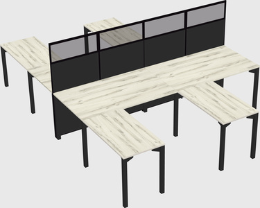 Shared l-shape cubicle