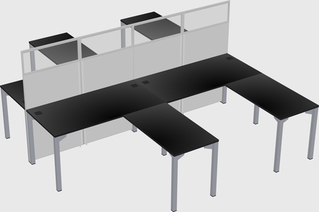 Shared l-shape cubicle