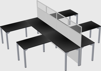 Shared l-shape cubicle