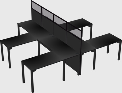 Shared l-shape cubicle