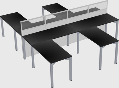 Shared l-shape cubicle
