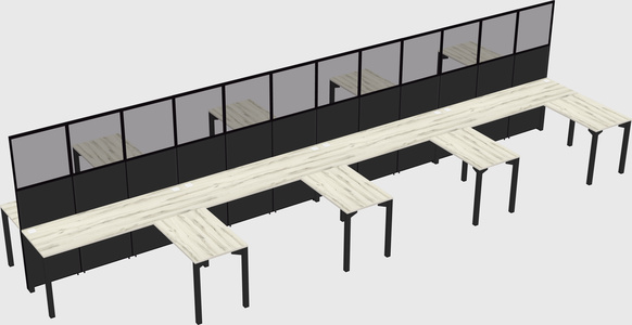 Shared l-shape cubicle