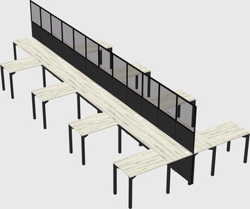 Shared l-shape cubicle