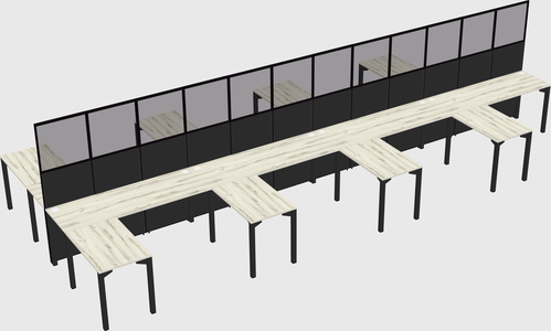 Shared l-shape cubicle
