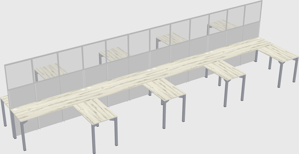 Shared l-shape cubicle