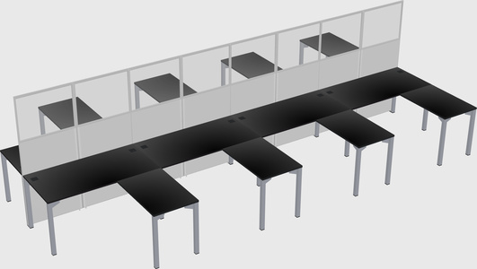 Shared l-shape cubicle