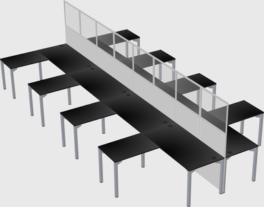 Shared l-shape cubicle