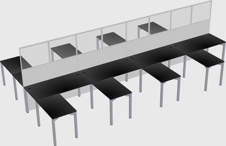 Shared l-shape cubicle