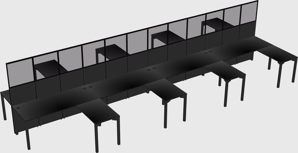 Shared l-shape cubicle