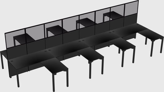 Shared l-shape cubicle