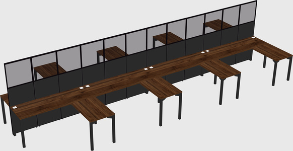 Shared l-shape cubicle