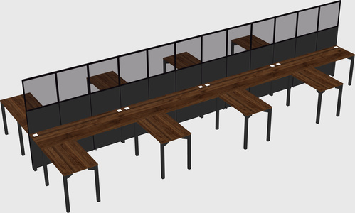 Shared l-shape cubicle