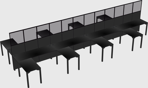 Shared l-shape cubicle