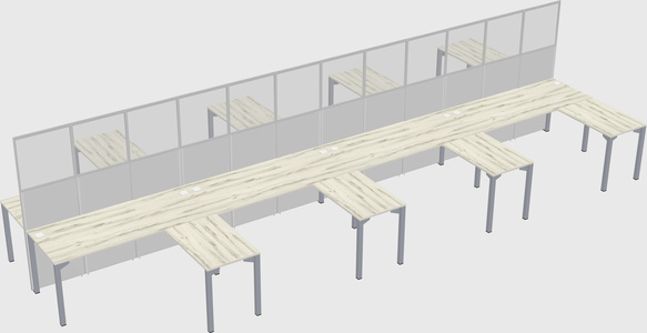 Shared l-shape cubicle