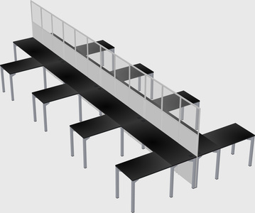 Shared l-shape cubicle