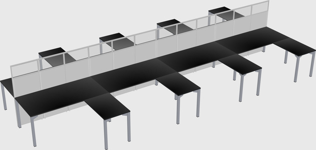 Shared l-shape cubicle