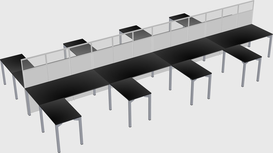 Shared l-shape cubicle