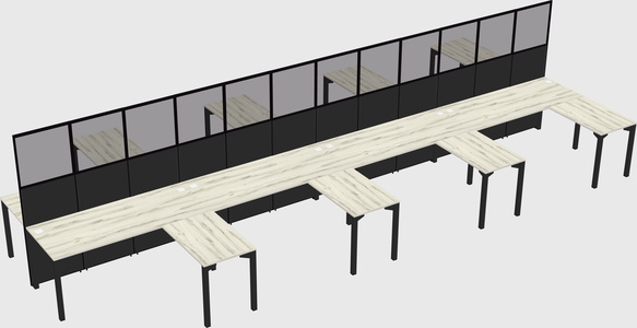 Shared l-shape cubicle
