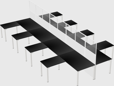 Shared l-shape cubicle