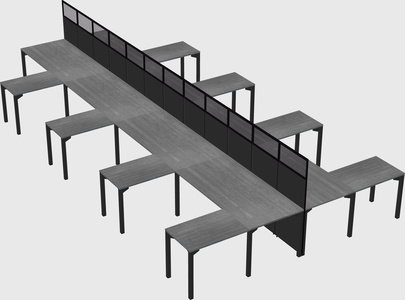 Shared l-shape cubicle