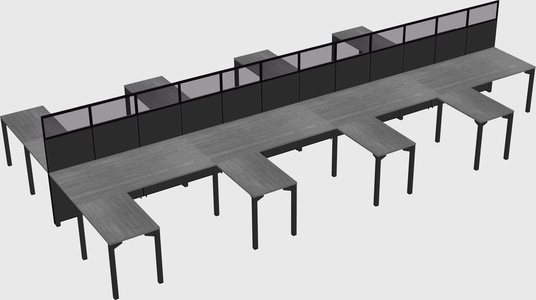 Shared l-shape cubicle