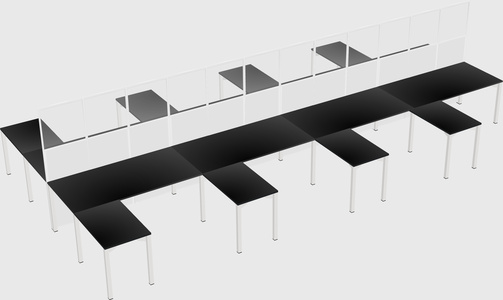 Shared l-shape cubicle