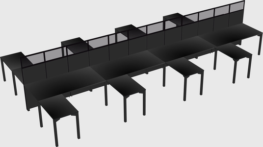 Shared l-shape cubicle