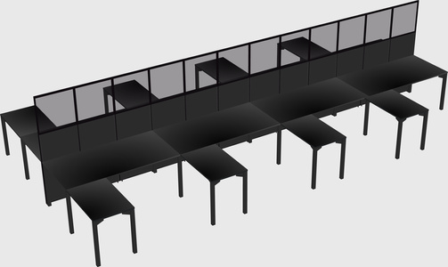 Shared l-shape cubicle