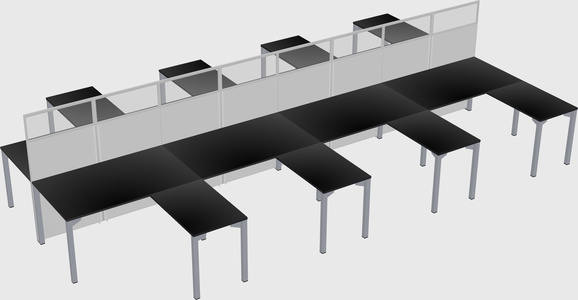 Shared l-shape cubicle