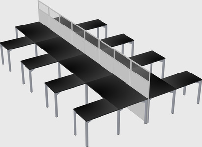 Shared l-shape cubicle