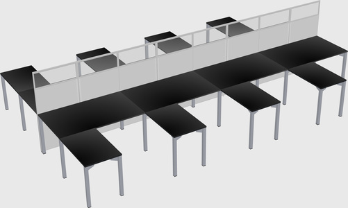 Shared l-shape cubicle