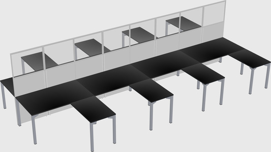 Shared l-shape cubicle