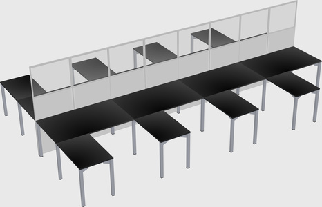 Shared l-shape cubicle