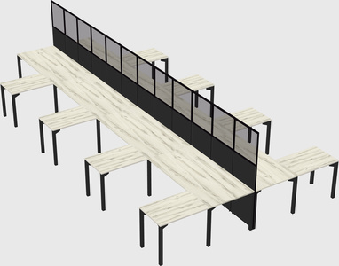Shared l-shape cubicle