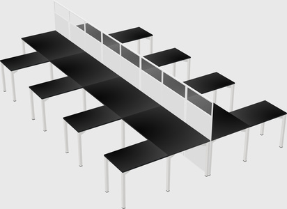 Shared l-shape cubicle