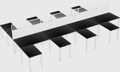 Shared l-shape cubicle