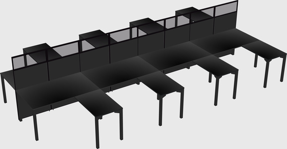 Shared l-shape cubicle