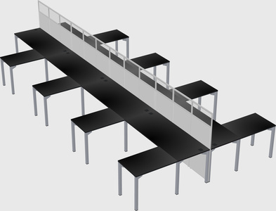 Shared l-shape cubicle