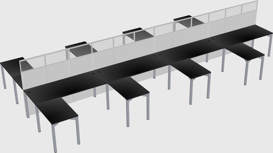 Shared l-shape cubicle